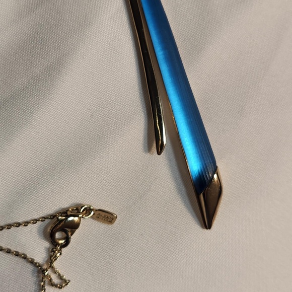 Alexis Bittar Blue and Gold lariat style Necklace - Picture 1 of 7